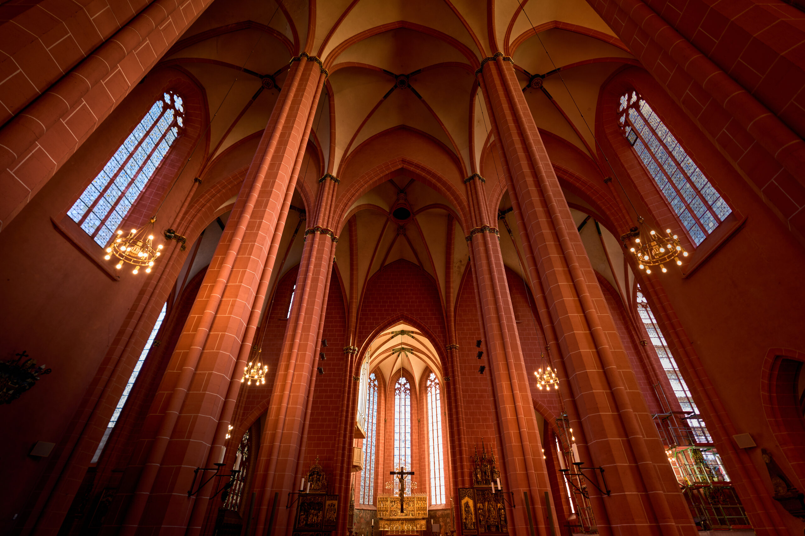 Vaulted interior in warm light